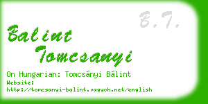 balint tomcsanyi business card